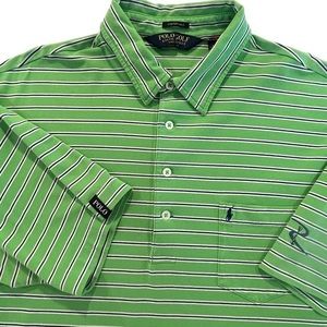 Polo Ralph Lauren Blue Striped Stretch Golf Shirt L